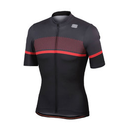 SPORTFUL Cyklistický dres s krátkym rukávom - FREQUENCE - čierna/červená/šedá