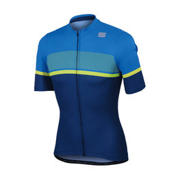 SPORTFUL Cyklistický dres s krátkym rukávom - FREQUENCE - modrá/žltá