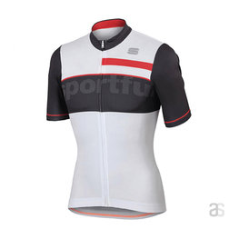 SPORTFUL Cyklistický dres s krátkym rukávom - SQUADRA CORSE - červená/biela/šedá