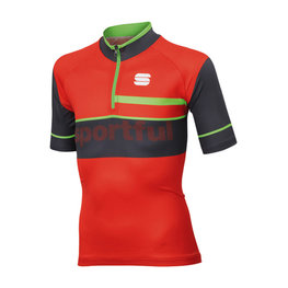 SPORTFUL Cyklistický dres s krátkym rukávom - SQUADRA CORSE KIDS - červená/šedá/zelená