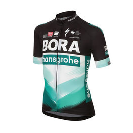 SPORTFUL Cyklistický dres s krátkym rukávom - BORA 2020 KIDS - zelená/čierna