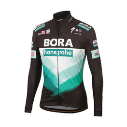 SPORTFUL Cyklistická zateplená bunda - BORA HANSGROHE 2020 - čierna/zelená