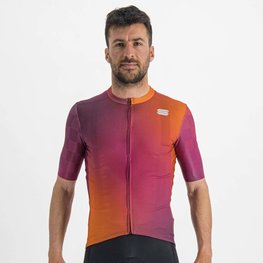 SPORTFUL Cyklistický dres s krátkym rukávom - ROCKET - oranžová/bordová