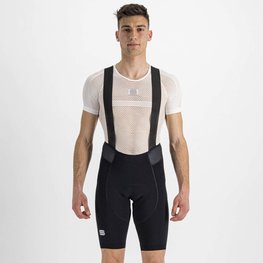 SPORTFUL Cyklistické nohavice krátke s trakmi - TOTAL COMFORT - čierna