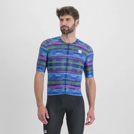 SPORTFUL Cyklistický dres s krátkym rukávom - GLITCH BOMBER - modrá