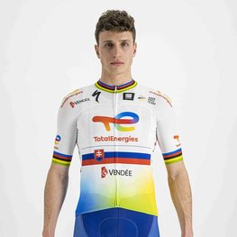 SPORTFUL Cyklistický dres s krátkym rukávom - TOTAL ENERGIES 2022 - žltá/oranžová/biela/modrá