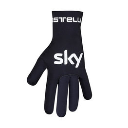 CASTELLI Cyklistické rukavice dlhoprsté - TEAM SKY 2019 DULVIO - čierna/biela/modrá