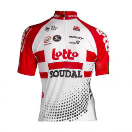 Cyklistický dres s krátkym rukávom - LOTTO SOUDAL 19 KIDS - biela/červená