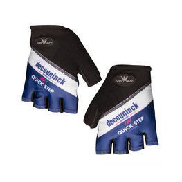 Cyklistické rukavice krátkoprsté - QUICKSTEP 2019 - biela/modrá/čierna