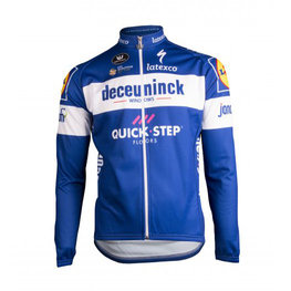 Cyklistický dres s dlhým rukávom letný - QUICKSTEP 19 SUMMER - biela/modrá