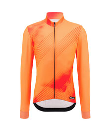 SANTINI Cyklistický dres s dlhým rukávom zimný - PURE DYE - oranžová