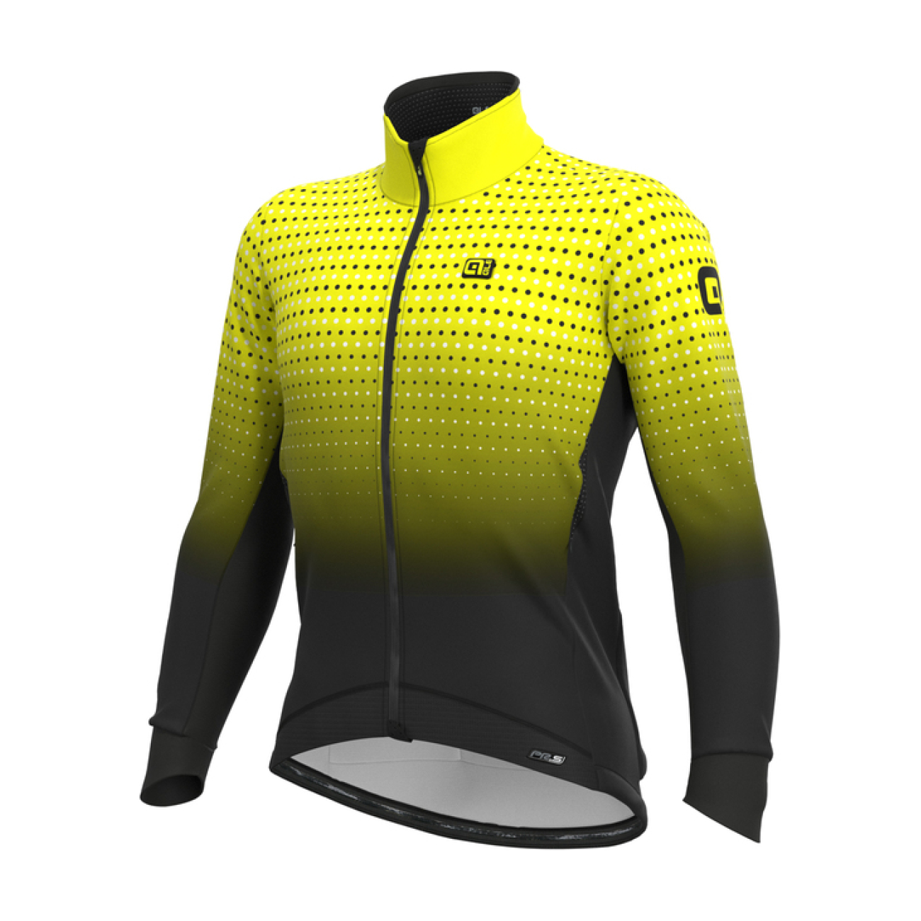 E-shop ALÉ Cyklistická zateplená bunda - PRS BULLET DWR STRETCH - čierna/žltá