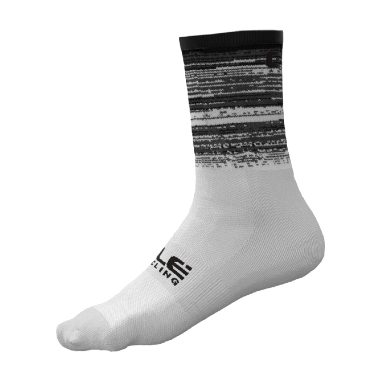 E-shop ALÉ Cyklistické ponožky klasické - SCANNER - biela/čierna