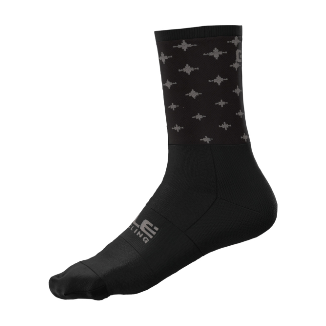 E-shop ALÉ Cyklistické ponožky klasické - STARS - čierna/šedá