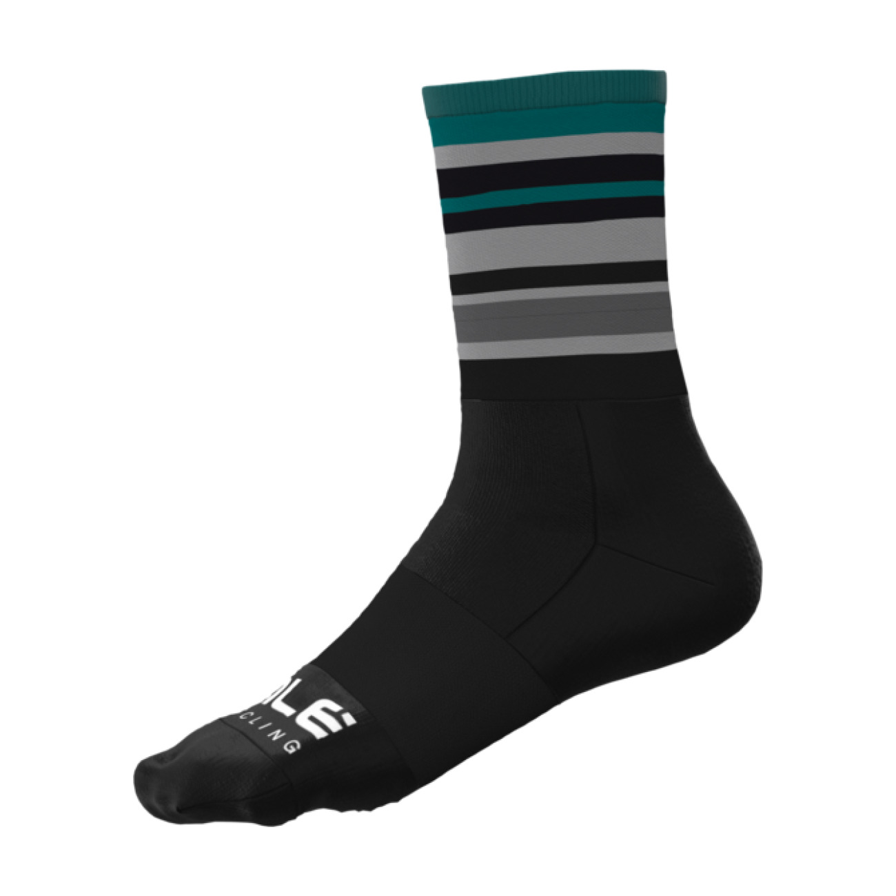 
                ALÉ Cyklistické ponožky klasické - STRIPES - čierna/zelená 44-47
            