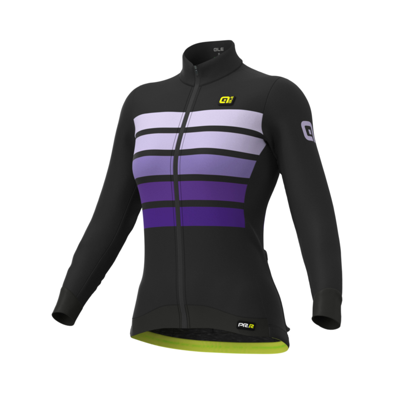 
                ALÉ Cyklistický dres s dlhým rukávom zimný - PR-R SOMBRA WOOL THERMO - čierna/fialová XL
            