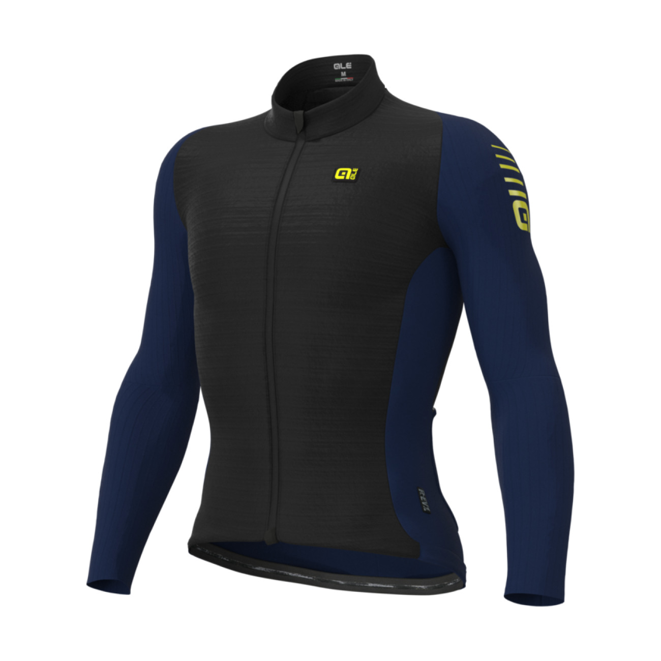 ALÉ Cyklistický dres s dlhým rukávom zimný - R-EV1 WARM RACE 2.0 - modrá