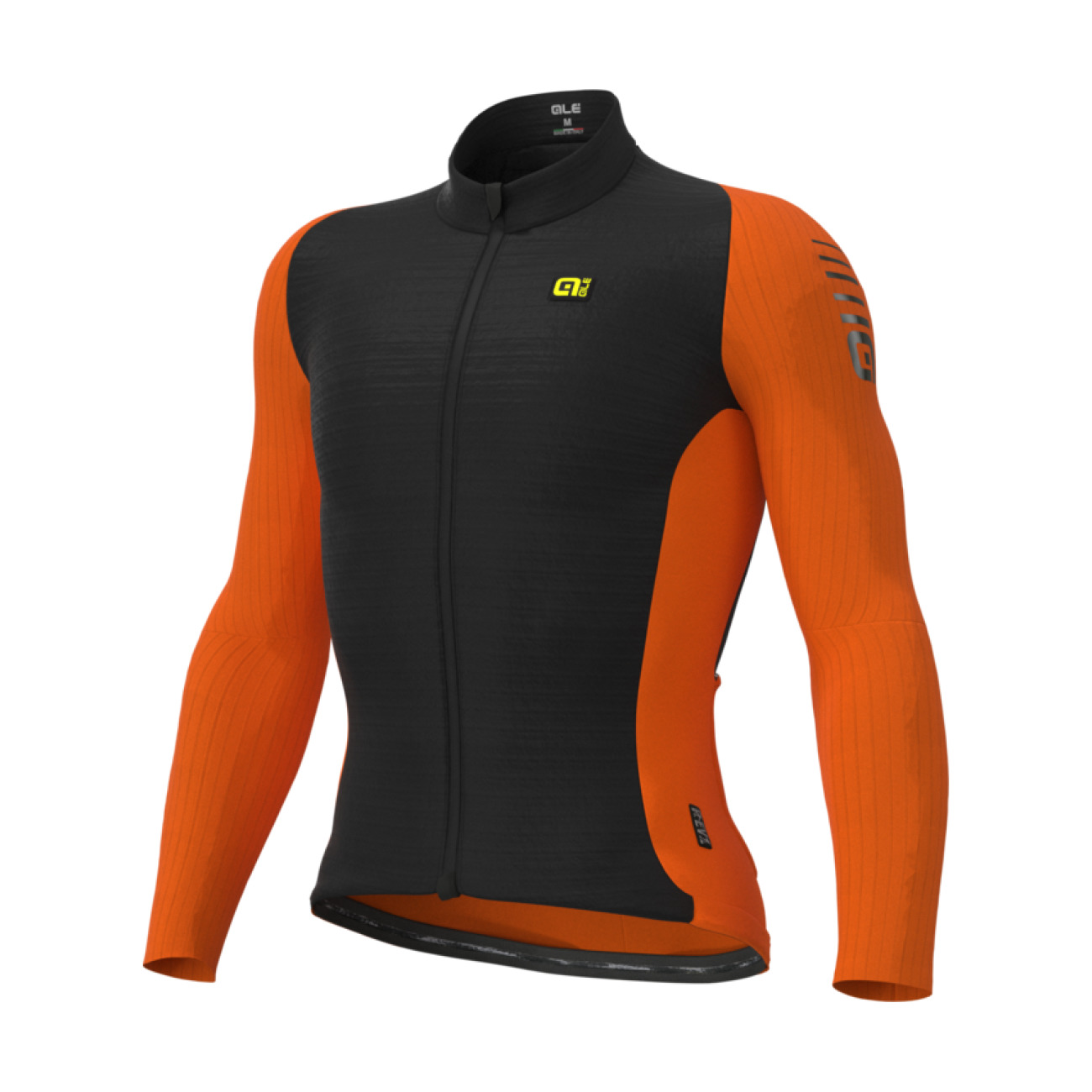 ALÉ Cyklistický dres s dlhým rukávom zimný - R-EV1 WARM RACE 2.0 - oranžová