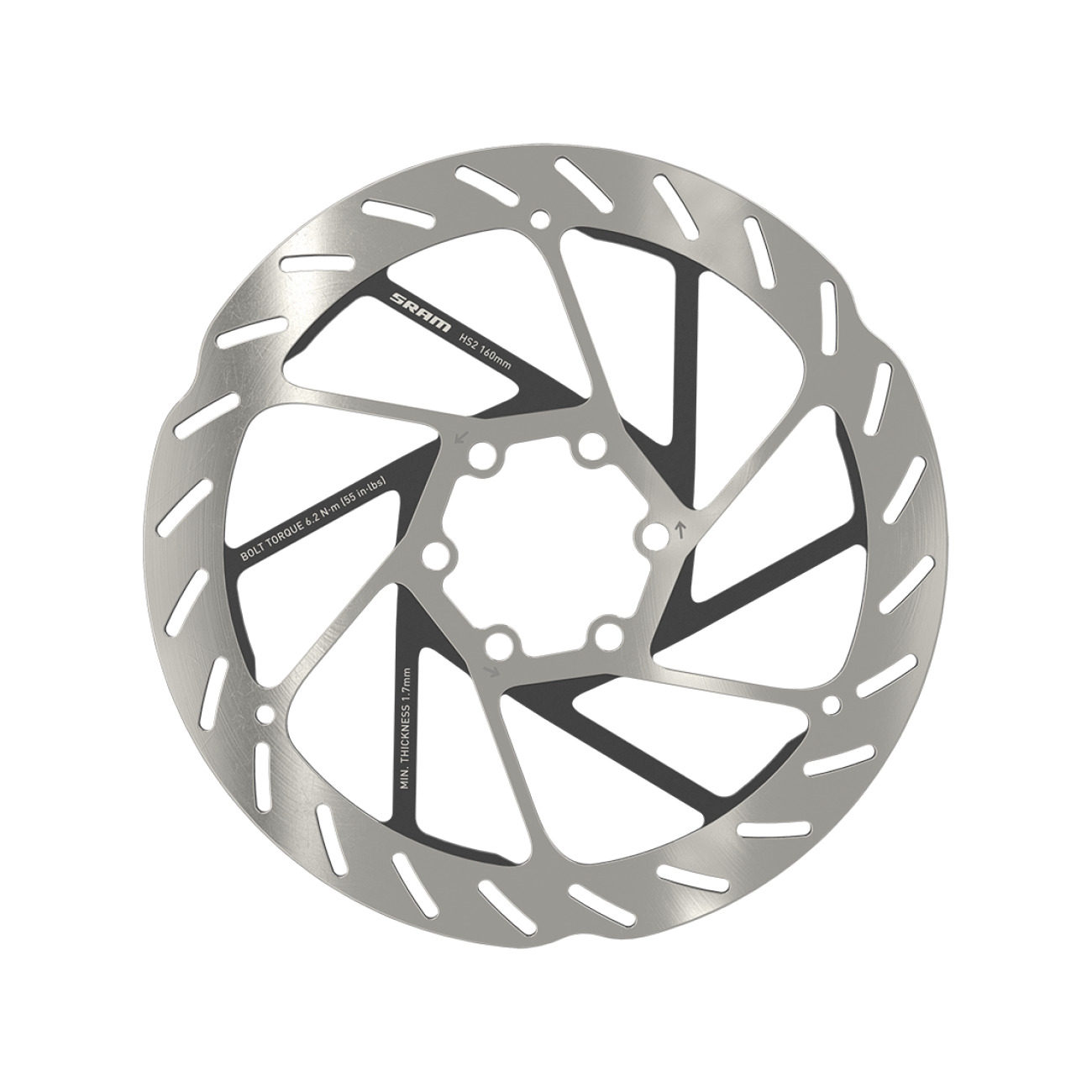SRAM brzdový kotúč - HS2 160mm - strieborná