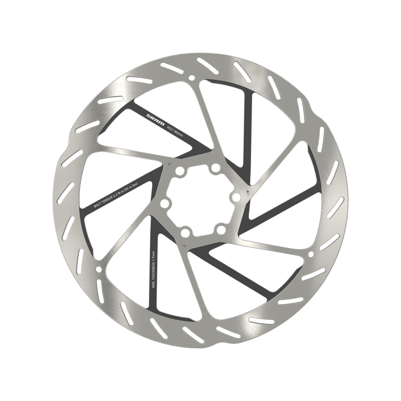 SRAM brzdový kotúč - HS2 180mm - strieborná