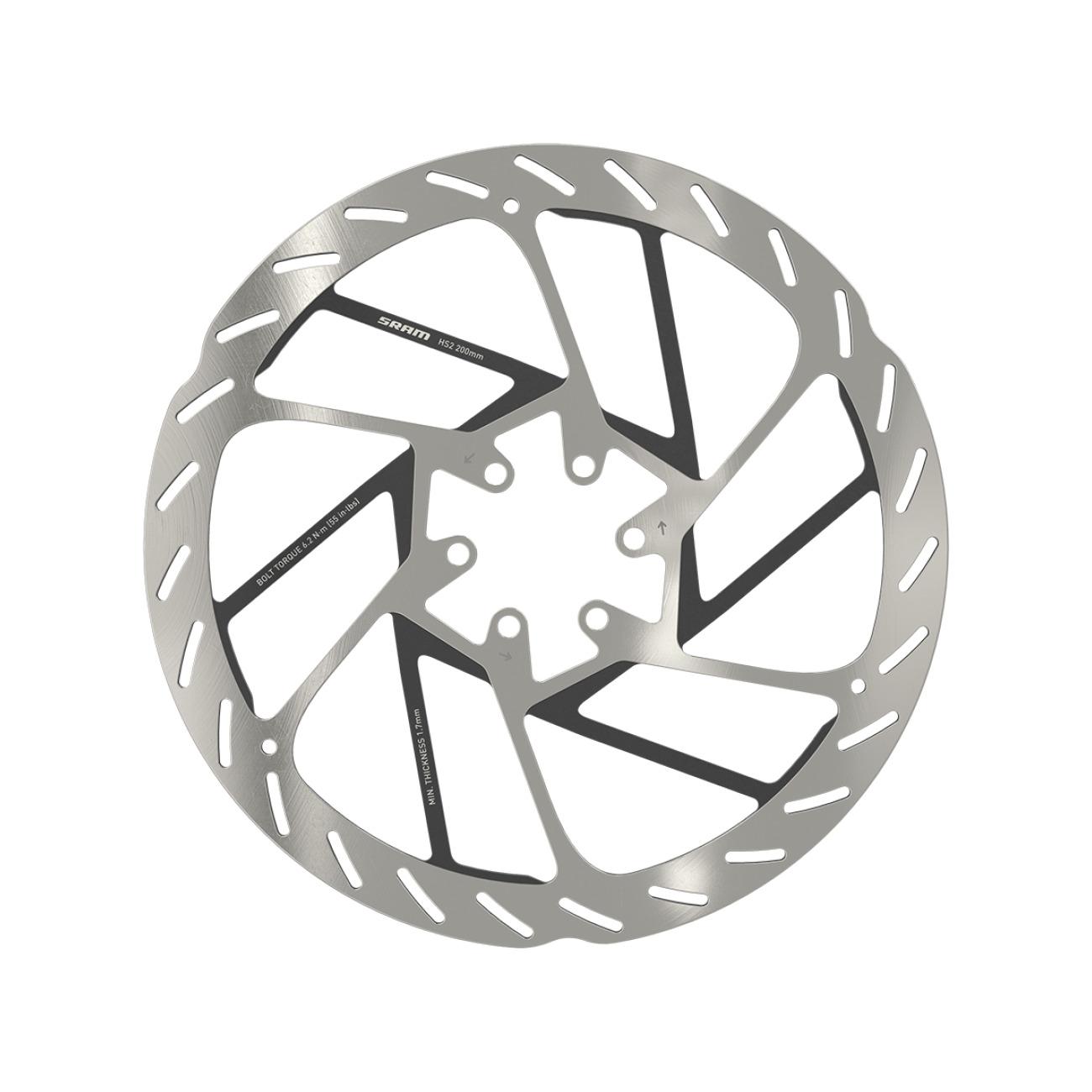SRAM brzdový kotúč - HS2 200mm - strieborná SRAM brzdový kotúč - HS2 200mm - strieborná