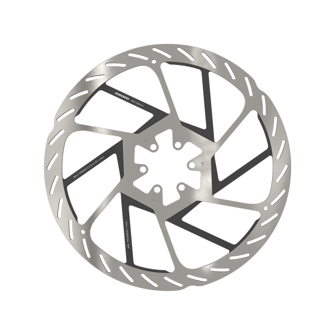 SRAM brzdový kotúč - HS2 220mm - strieborná