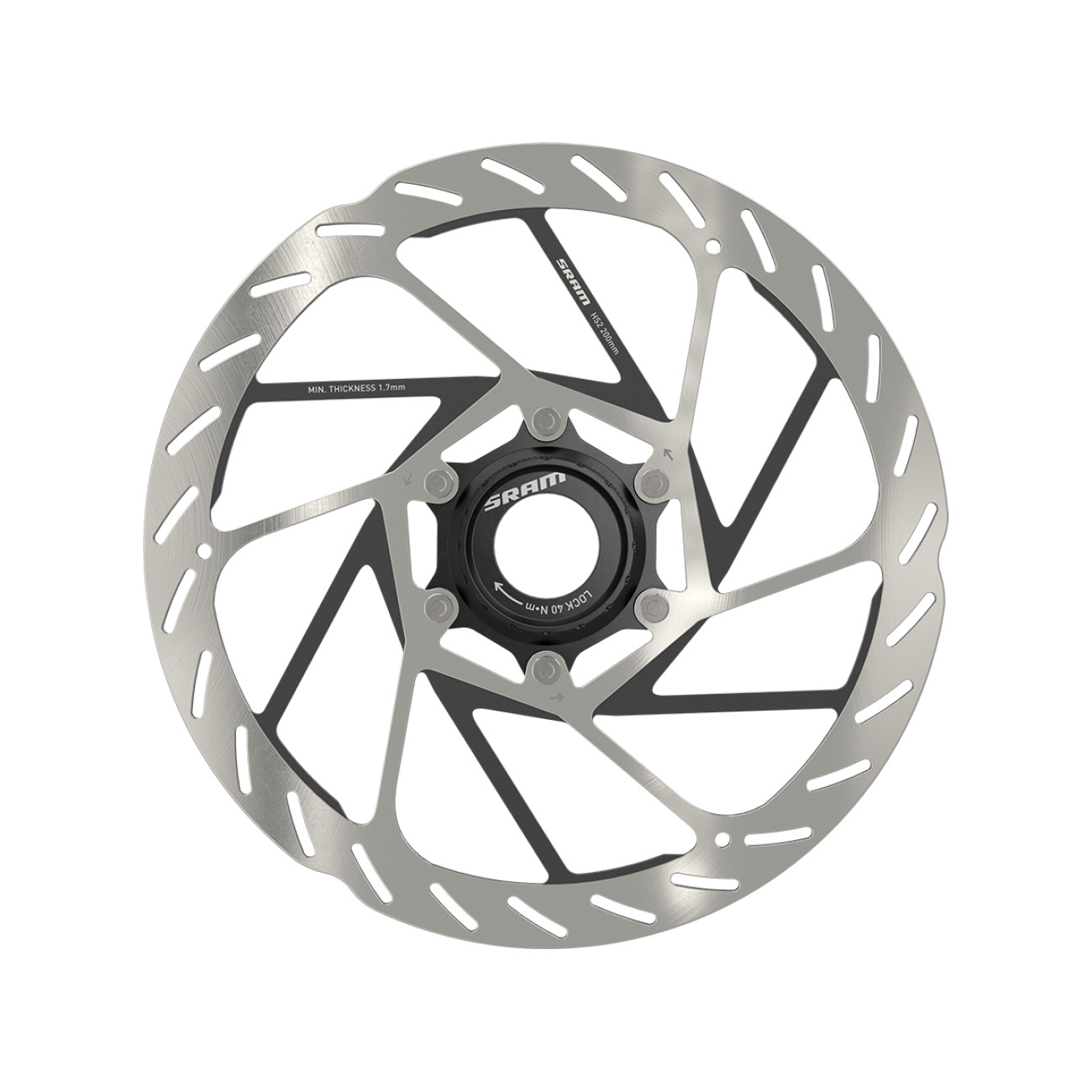 SRAM brzdový kotúč - HS2 200mm CENTER LOCK - strieborná/čierna