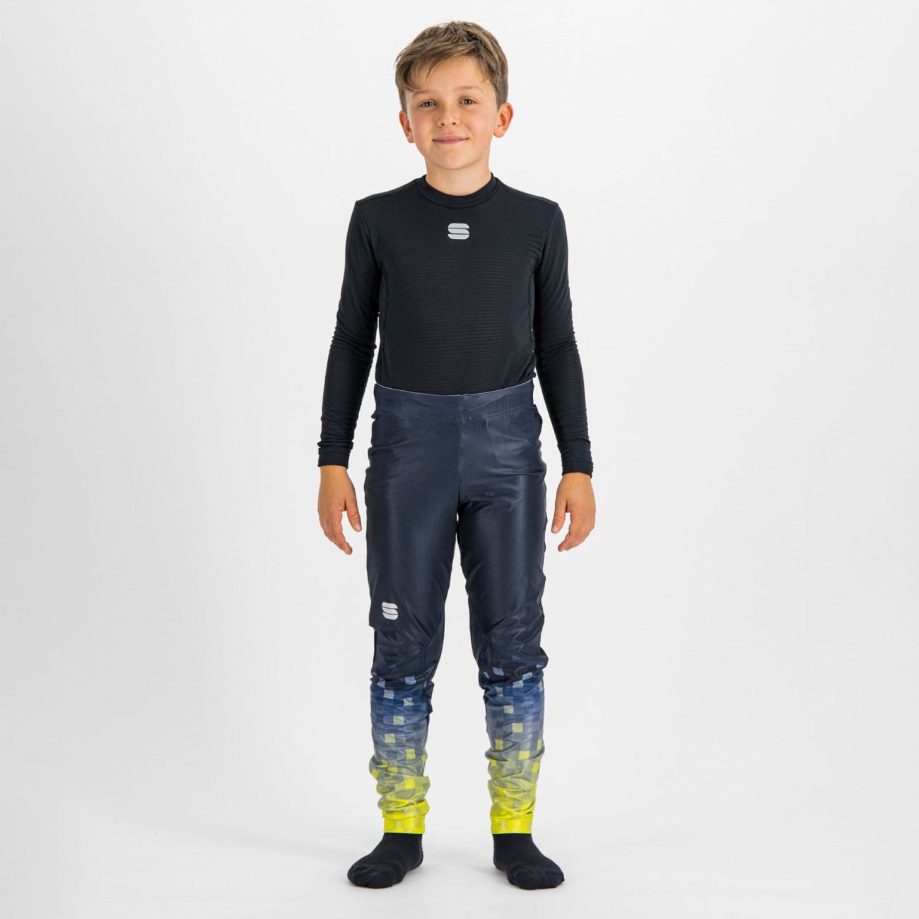 SPORTFUL legíny - SQUADRA - modrá/žltá