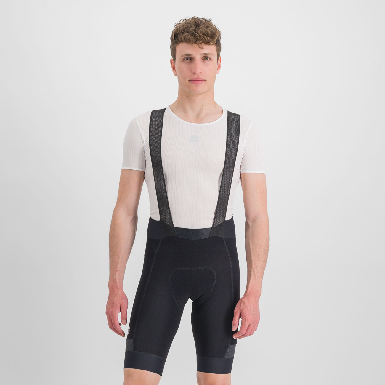 SPORTFUL Cyklistické nohavice krátke s trakmi - SUPERGIARA - čierna 3XL