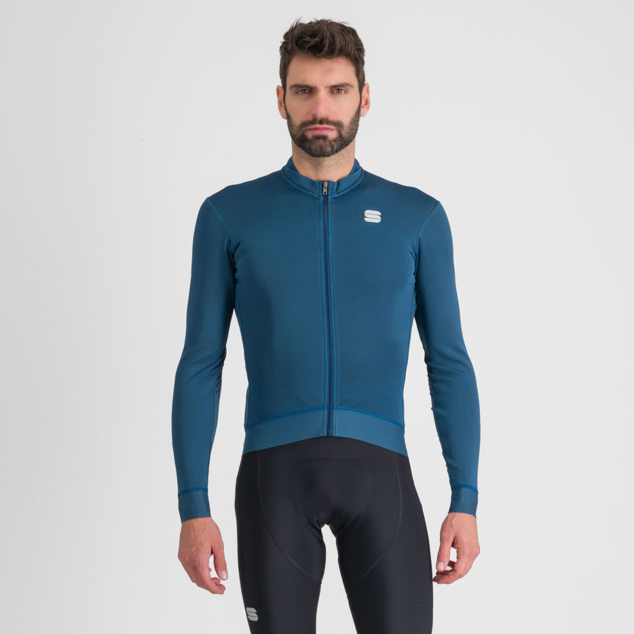 SPORTFUL Cyklistický dres s dlhým rukávom zimný - MONOCROM THERMAL - modrá 2XL