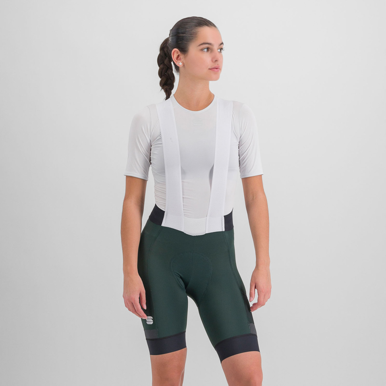 SPORTFUL Cyklistické nohavice krátke s trakmi - SUPERGIARA W - zelená