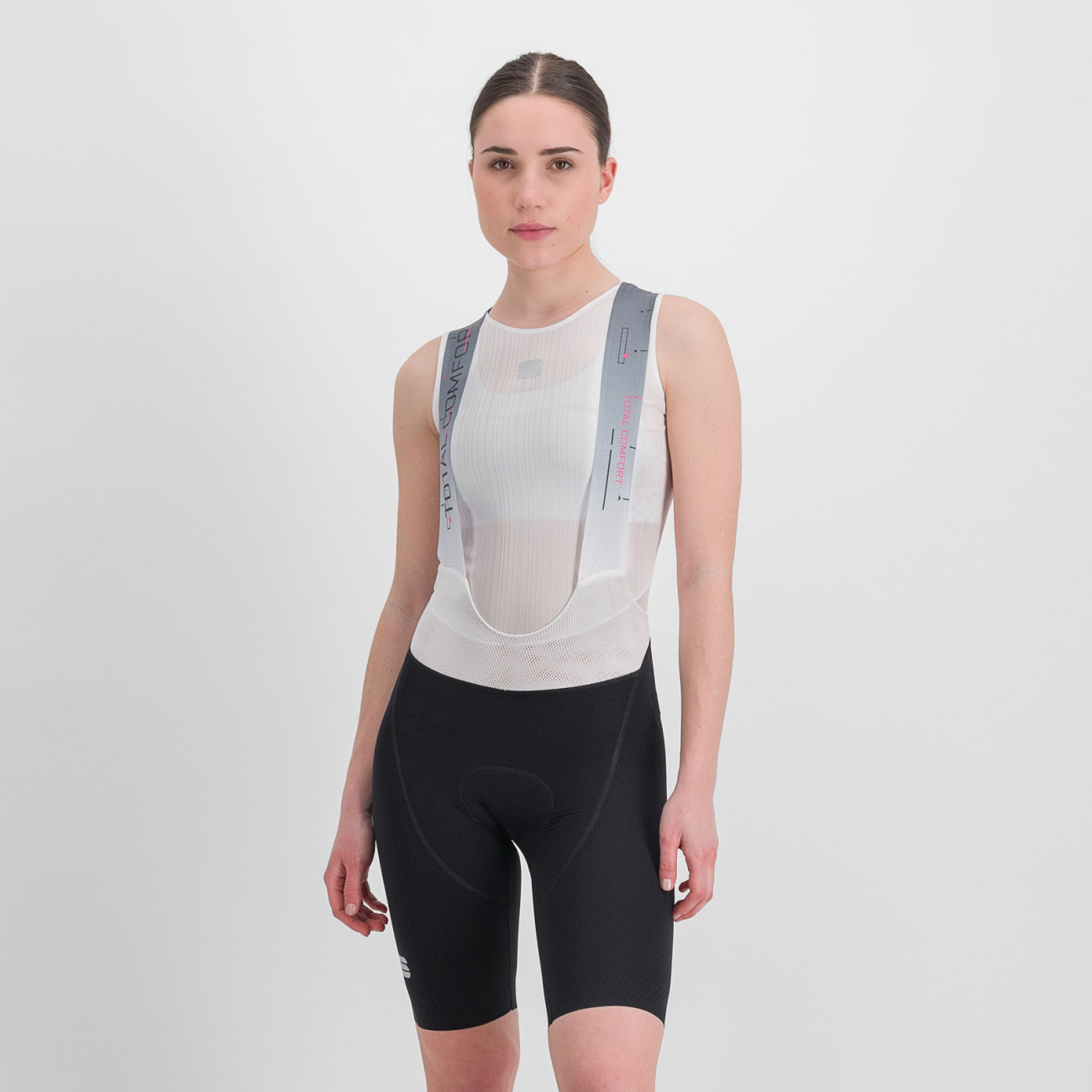 SPORTFUL Cyklistické nohavice krátke s trakmi - TOTAL COMFORT - čierna XL