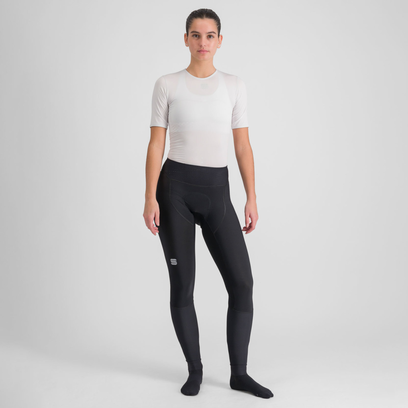 SPORTFUL Cyklistické nohavice dlhé s trakmi - TOTAL COMFORT - čierna