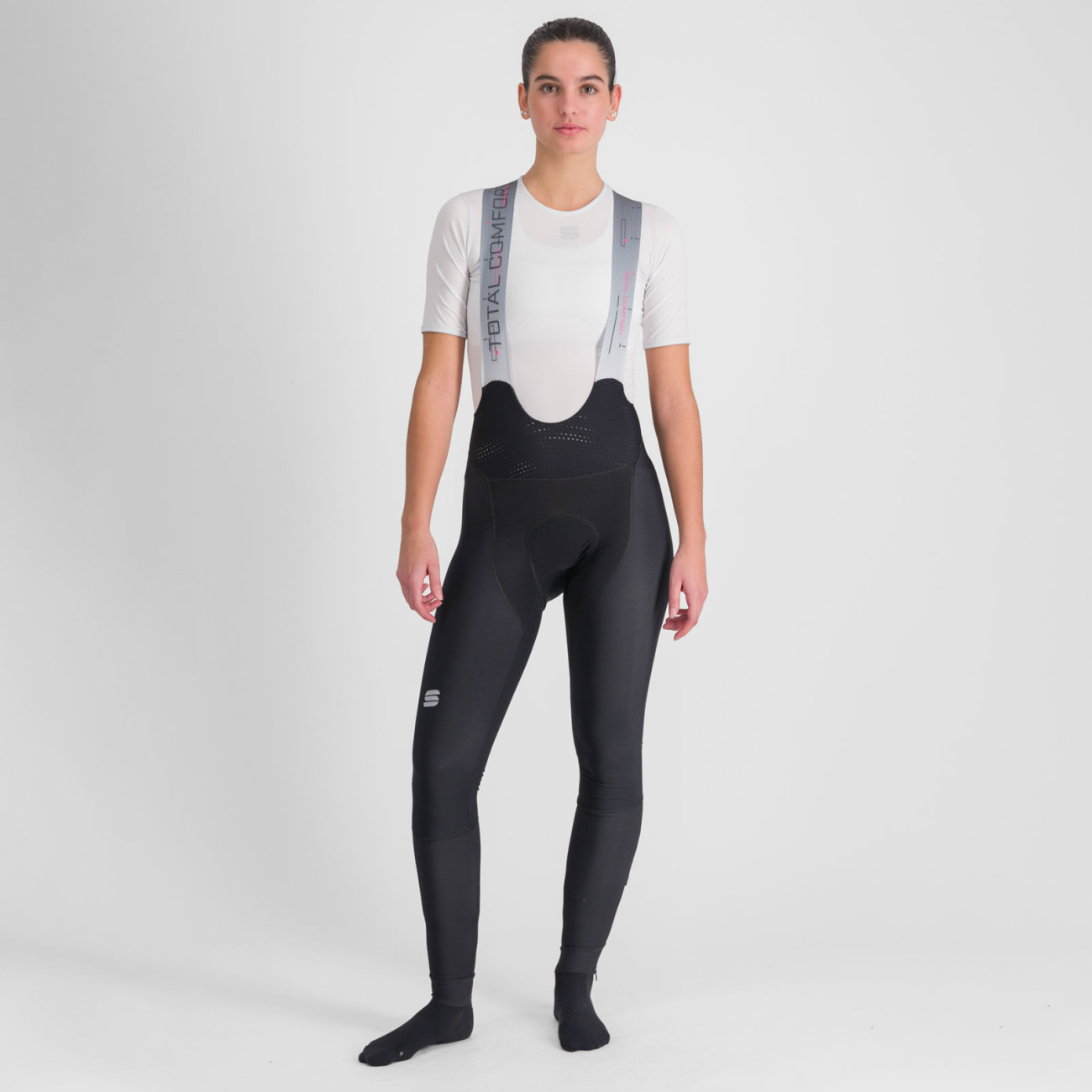 SPORTFUL Cyklistické nohavice dlhé s trakmi - TOTAL COMFORT W - čierna