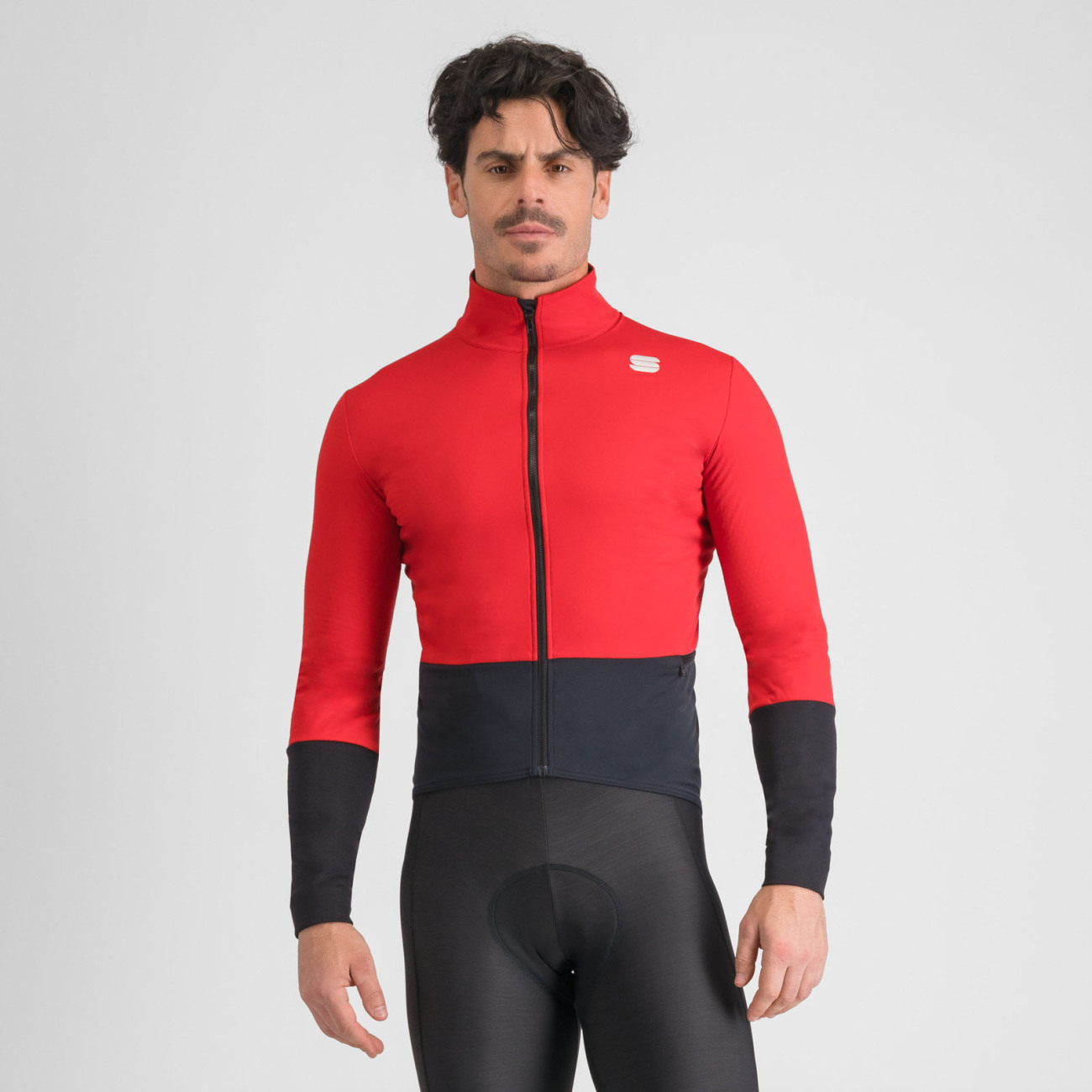 SPORTFUL Cyklistická zateplená bunda - TOTAL COMFORT - červená/čierna XL