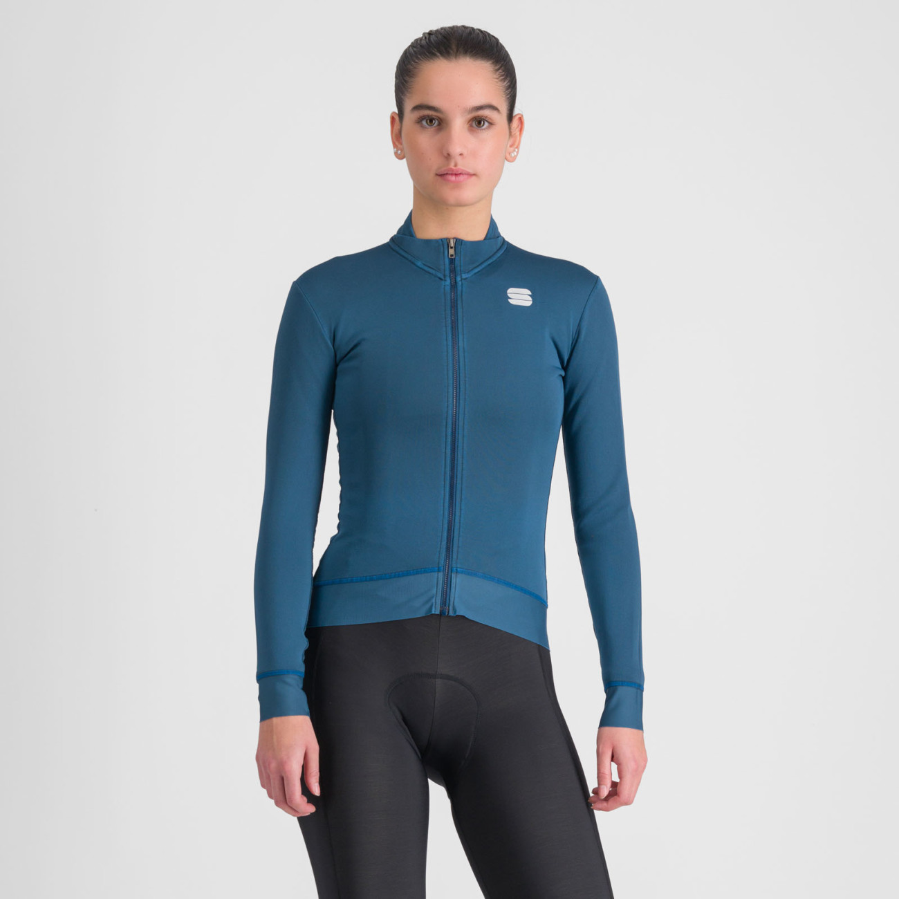 
                SPORTFUL Cyklistický dres s dlhým rukávom zimný - MONOCROM THERMAL - modrá XS
            