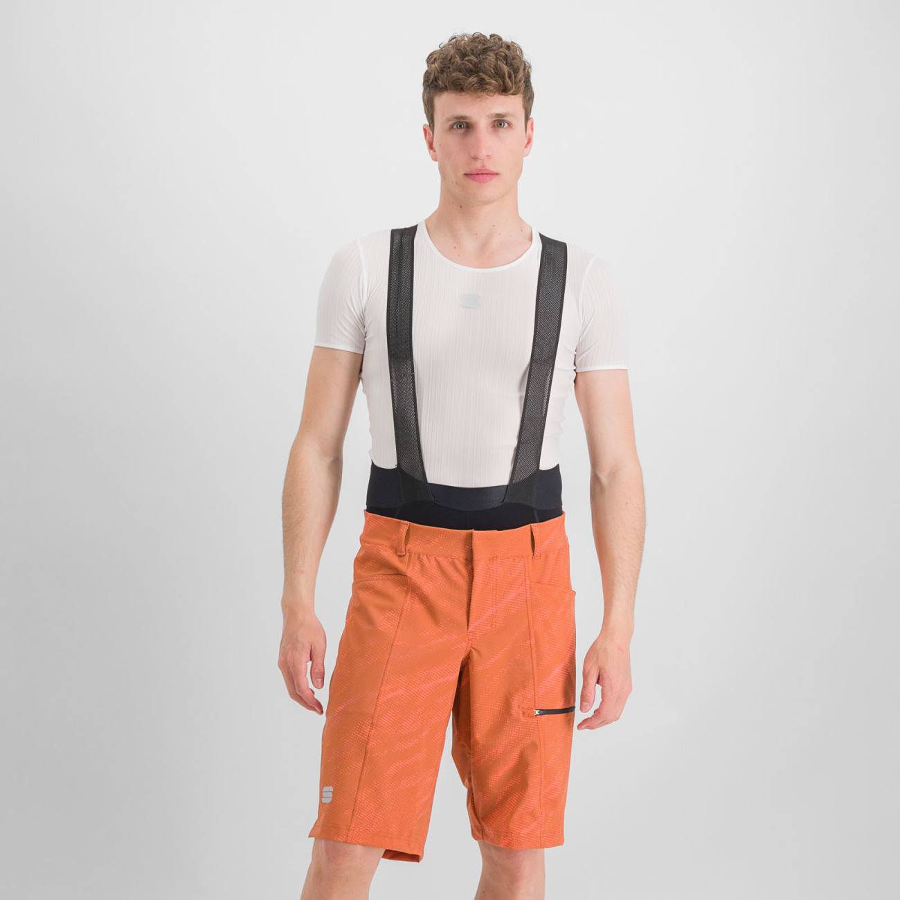 
                SPORTFUL Cyklistické nohavice krátke bez trakov - CLIFF GIARA - oranžová XL
            