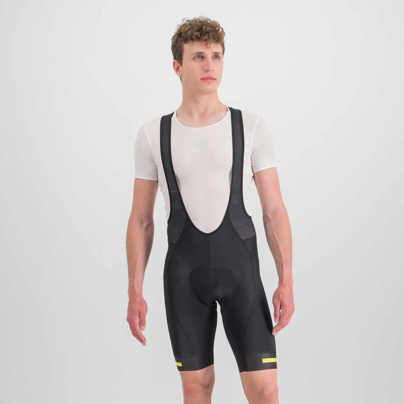 
                SPORTFUL Cyklistické nohavice krátke s trakmi - NEO - čierna/žltá M
            