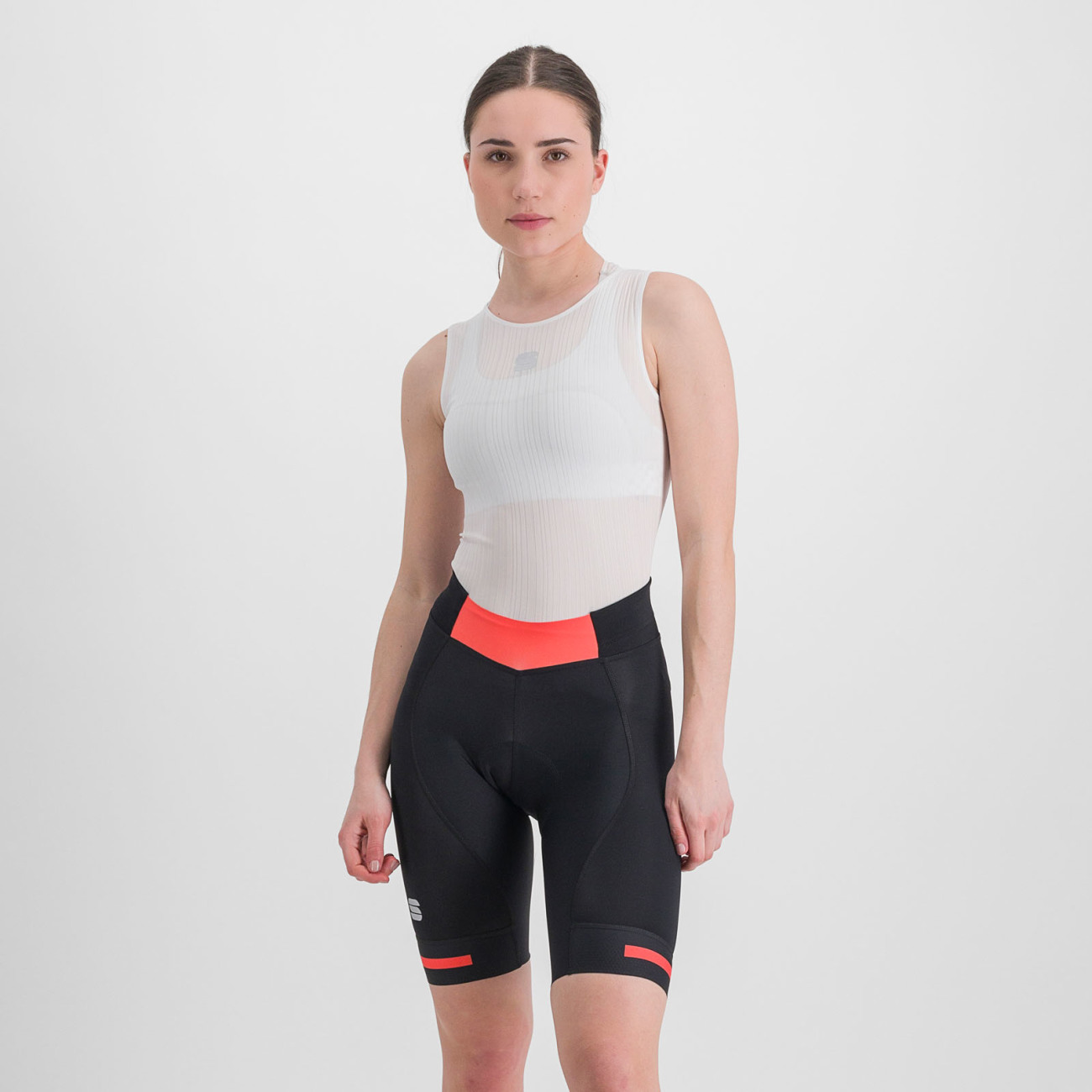 SPORTFUL Cyklistické nohavice krátke bez trakov - NEO - čierna/červená