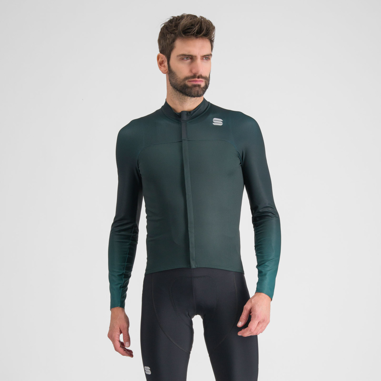 SPORTFUL Cyklistický dres s dlhým rukávom zimný - BODYFIT PRO - zelená