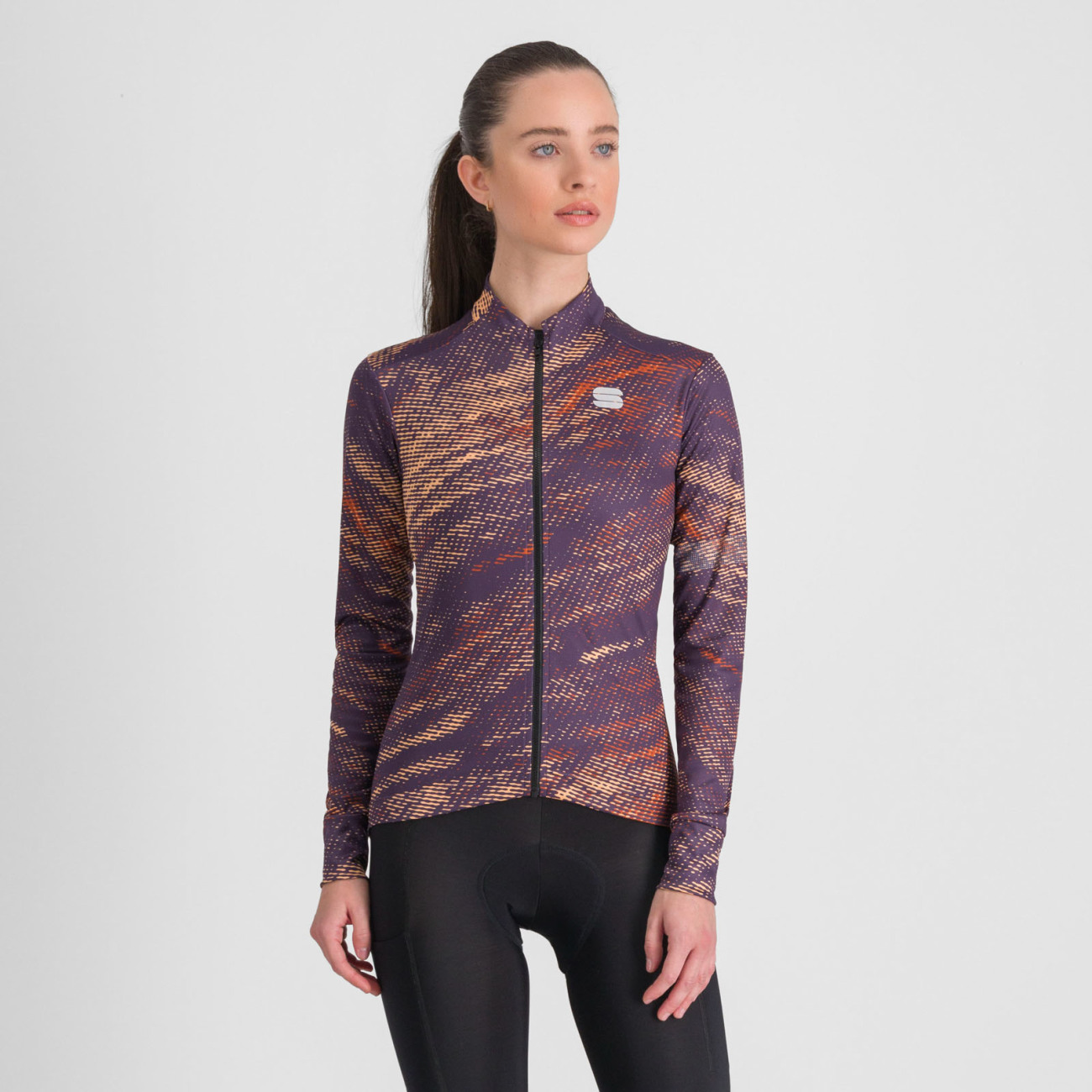 SPORTFUL Cyklistický dres s dlhým rukávom zimný - CLIFF SUPERGIARA THERMAL - fialová/béžová