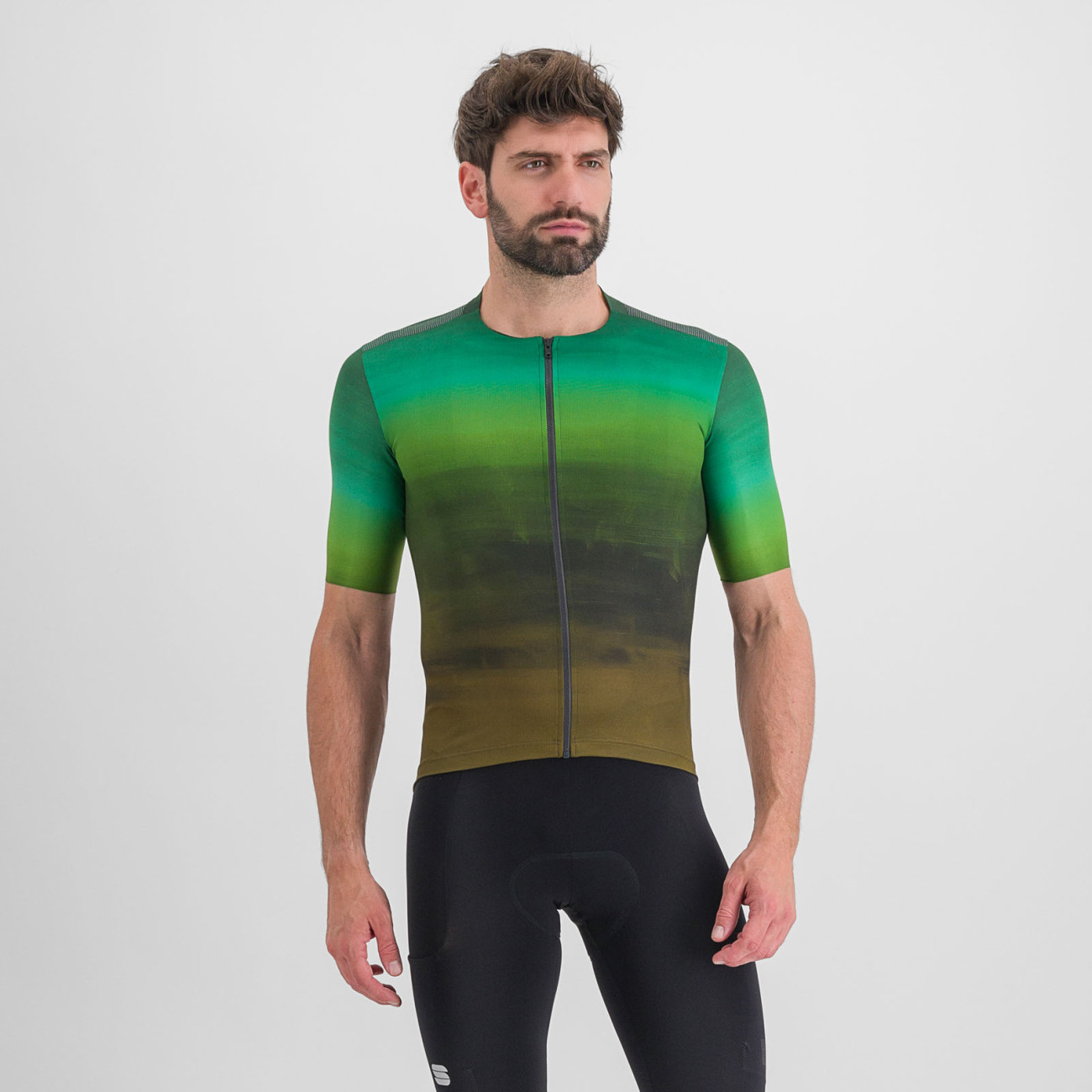 
                SPORTFUL Cyklistický dres s krátkym rukávom - FLOW SUPERGIARA - zelená/hnedá M
            