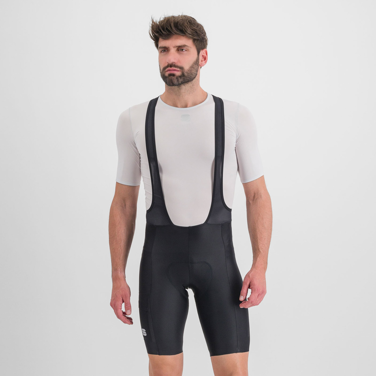 SPORTFUL Cyklistické nohavice krátke s trakmi - GIARA - čierna S