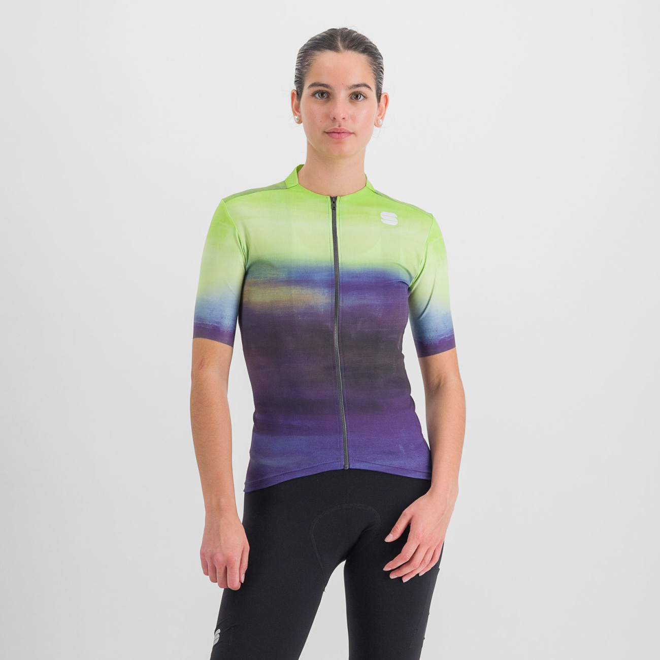 
                SPORTFUL Cyklistický dres s krátkym rukávom - FLOW SUPERGIARA - svetlo zelená/fialová
            