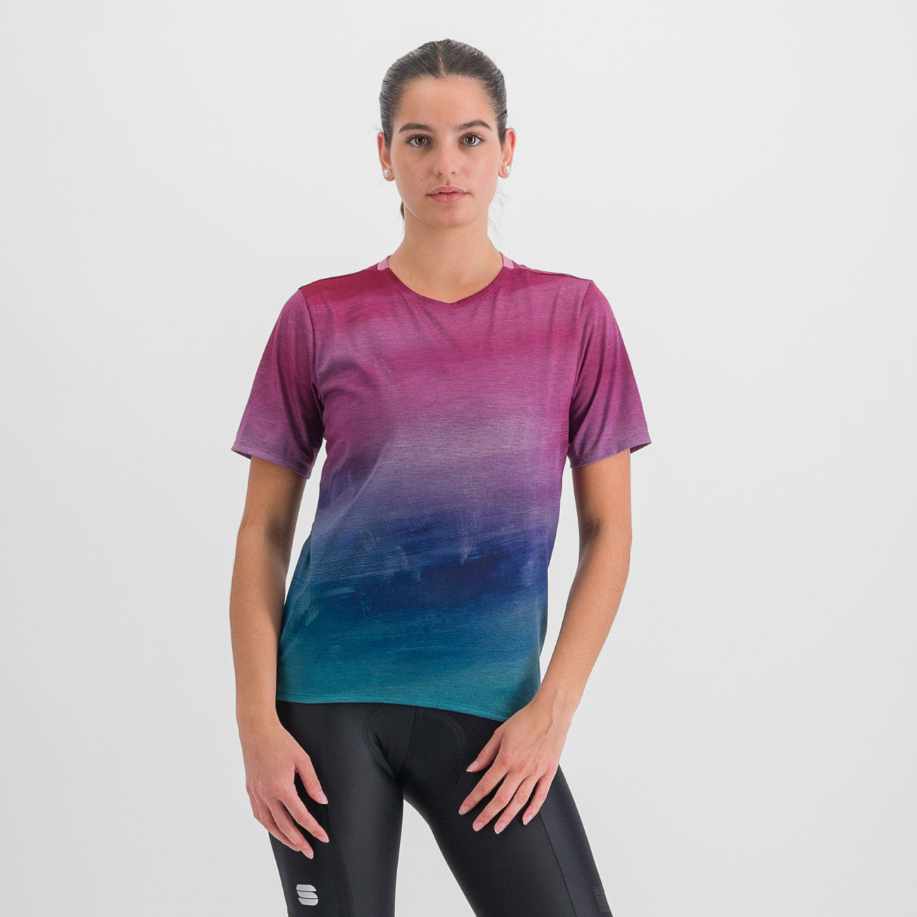 SPORTFUL Cyklistické tričko s krátkym rukávom - FLOW GIARA - fialová/modrá S