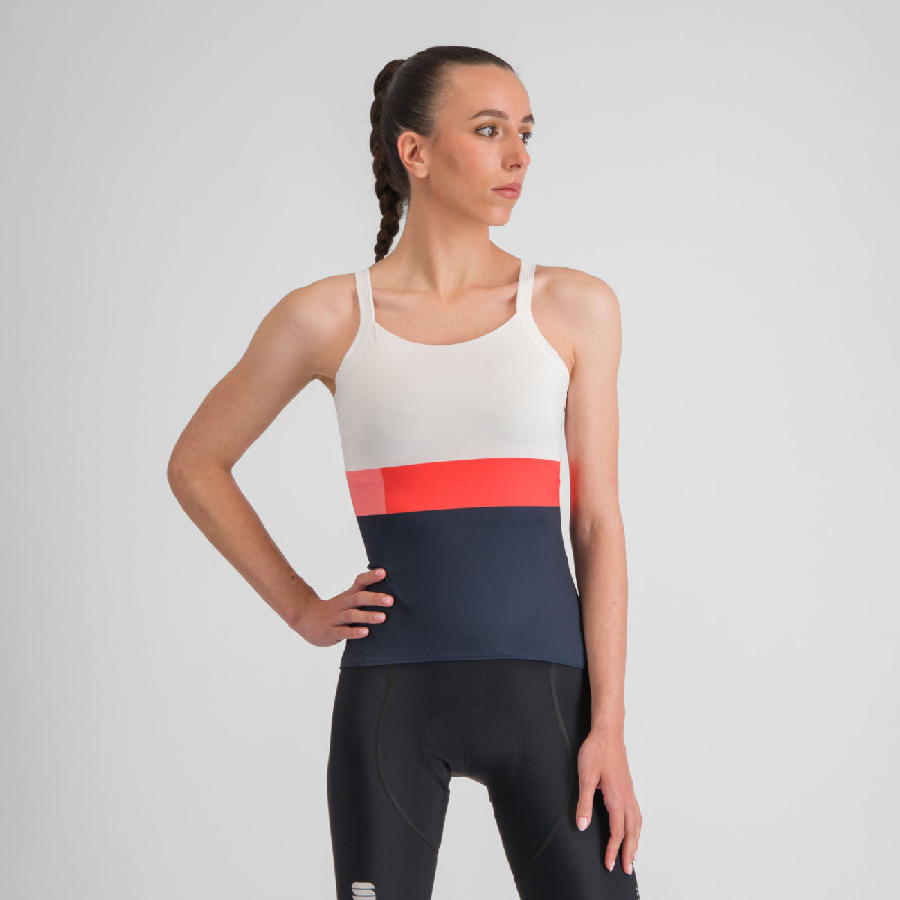 SPORTFUL Cyklistický dres bez rukávov - SNAP - biela/modrá/červená