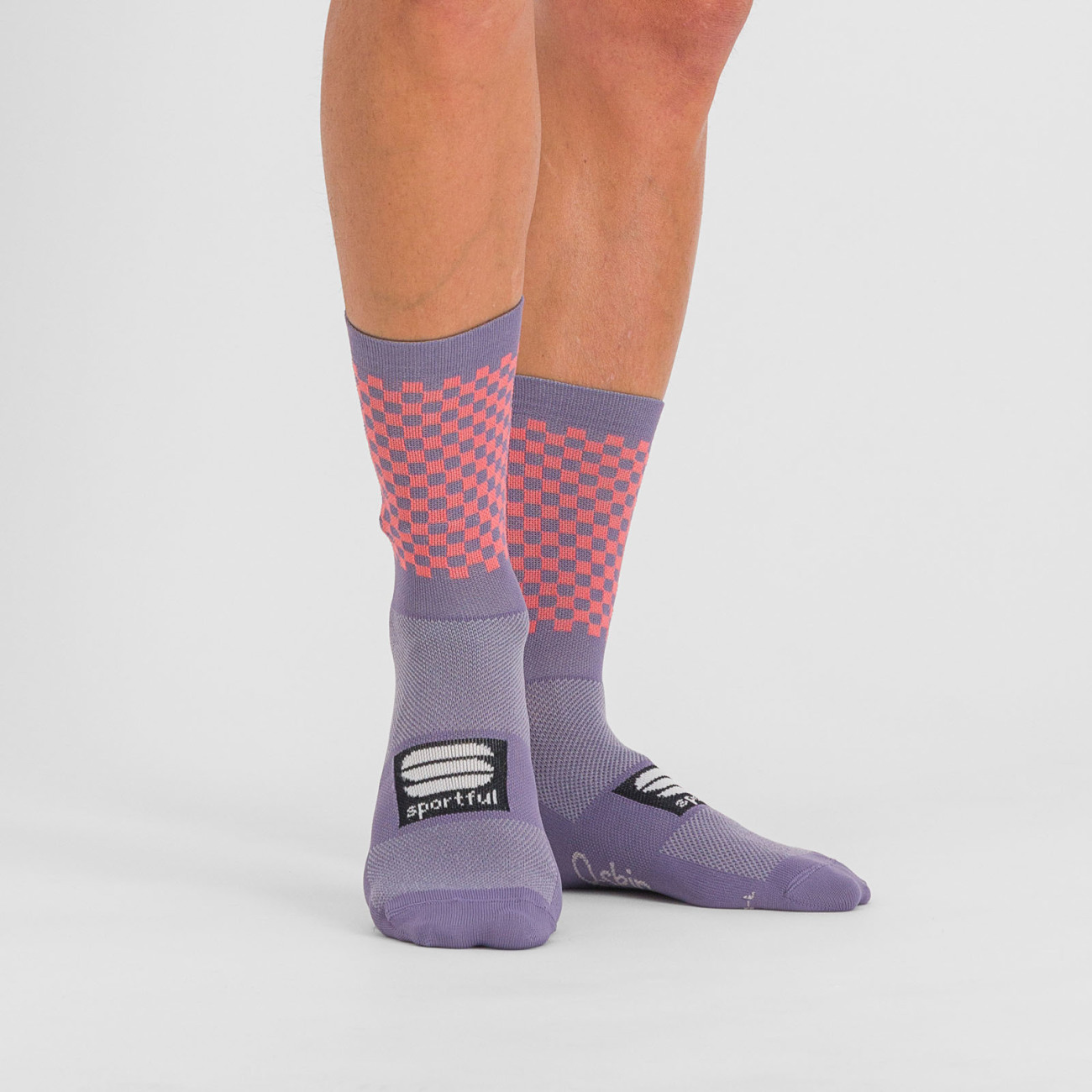 
                SPORTFUL Cyklistické ponožky klasické - CHECKMATE - fialová/ružová M-L
            