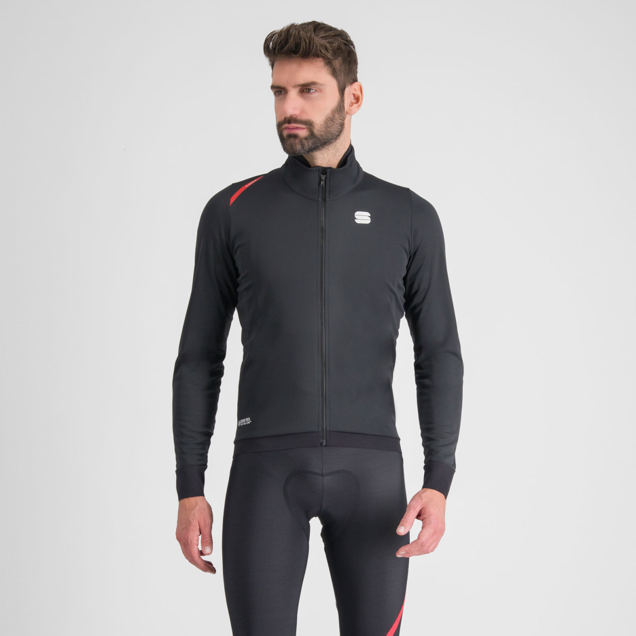 SPORTFUL Cyklistická zateplená bunda - FIANDRE - čierna 2XL