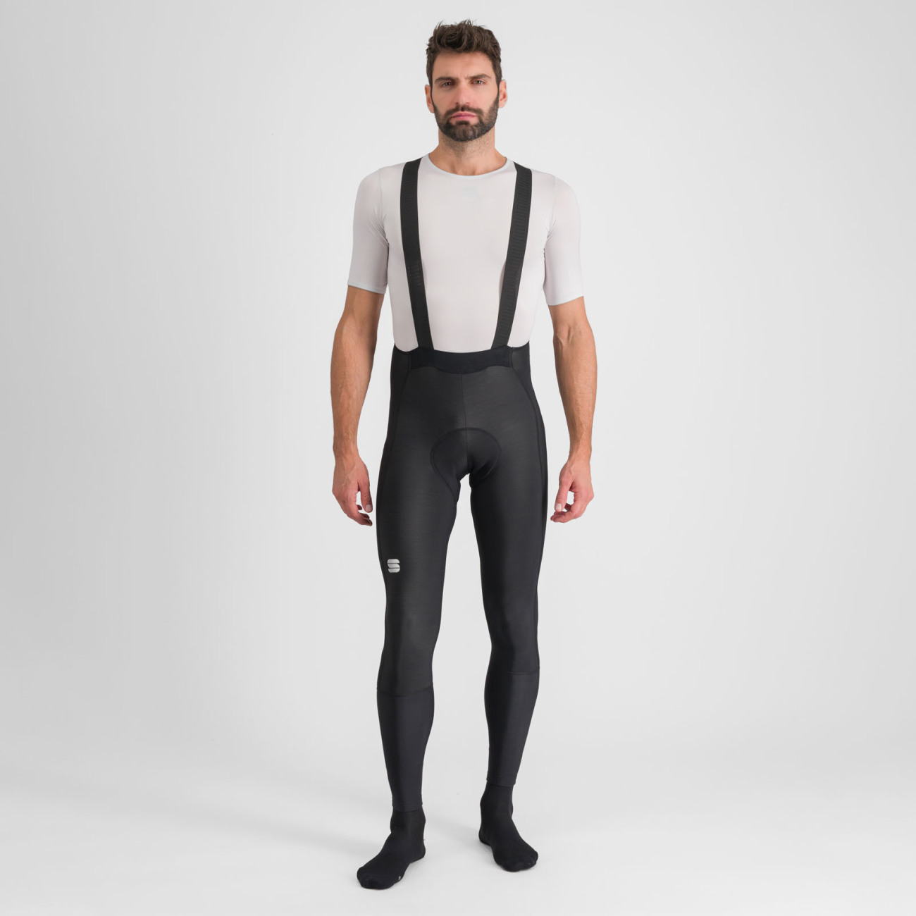 SPORTFUL Cyklistické nohavice dlhé s trakmi - BODYFIT PRO - čierna