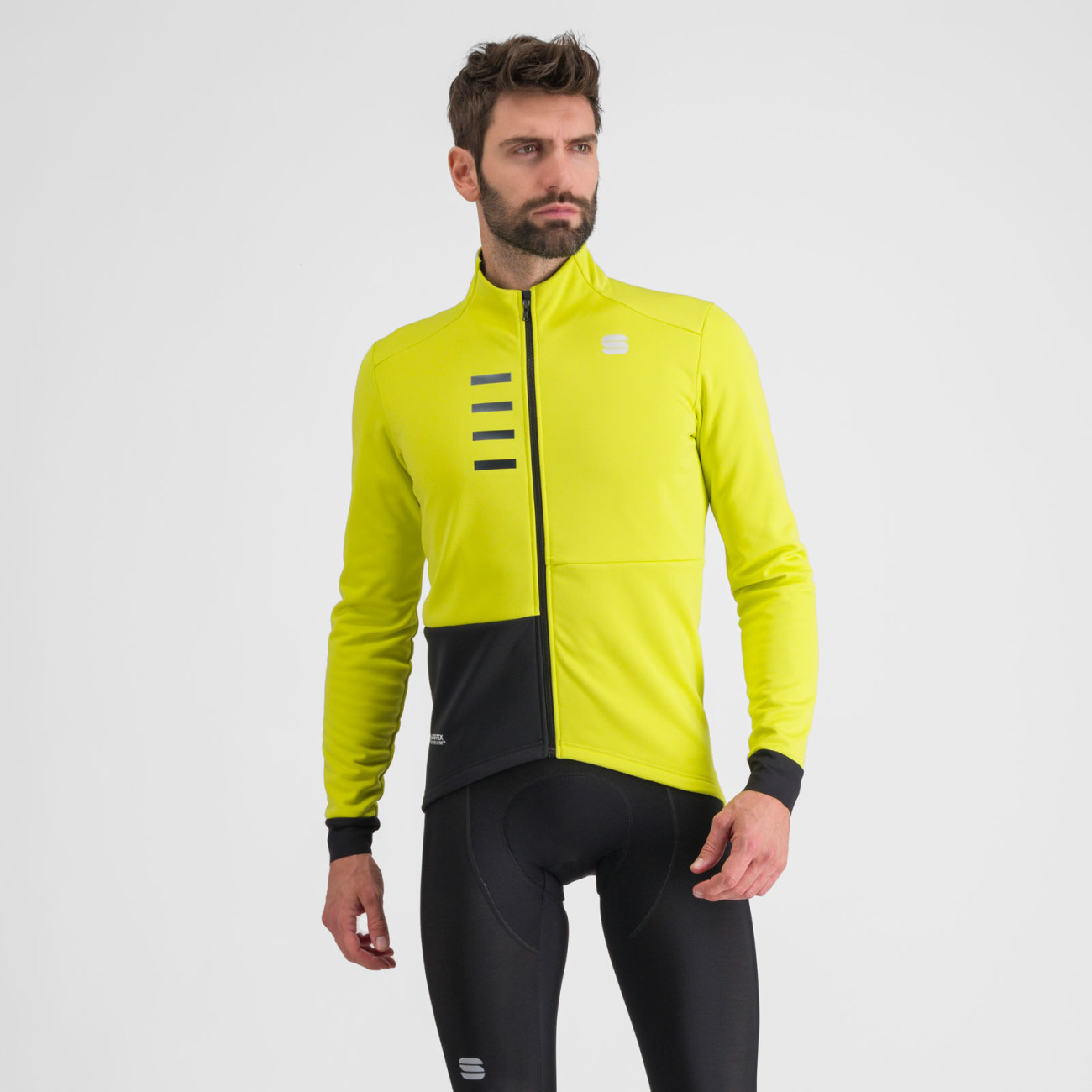 SPORTFUL Cyklistická zateplená bunda - TEMPO - žltá 2XL